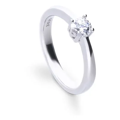 Diamonfire Silver Zirconia 0.5ct Four Claw Solitaire Ring For Women