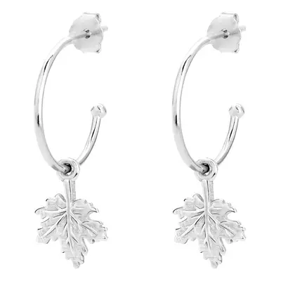 John Greed Tempest Wald Silver Maple Leaf Hoop Earrings For Women