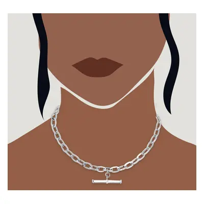 John Greed CANDY Bar Silver Chunky Chain Link T-Bar Necklace For Women