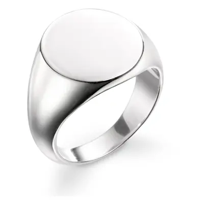 John Greed Signature Silver Plain Oval Signet Ring