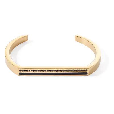 Coeur De Lion Elegance Bangle Cuff Square Stripes Gold Black For Women