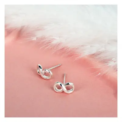 John Greed Portrait Muse Silver Infinity Stud Earrings For Women