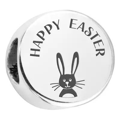 John Greed Signature Silver Happy Easter Bunny Round Charm For Women