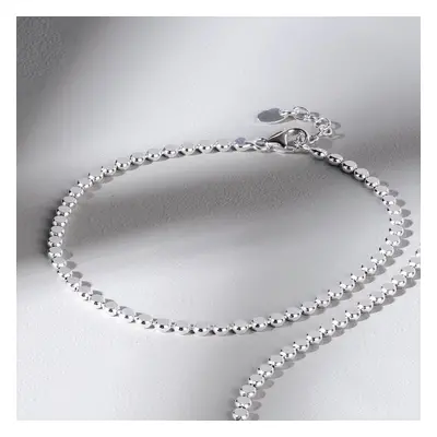 John Greed CANDY Cane Silver Flat Disc Chain Bracelet For Women