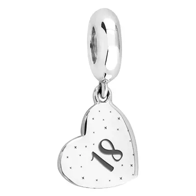 John Greed Signature Silver 18 Heart Pendant Charm For Women