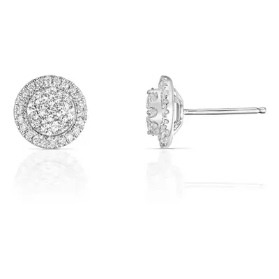 Fine Jewellery by John Greed 18ct White Gold 0.76ct Diamond Halo Earrings For Women