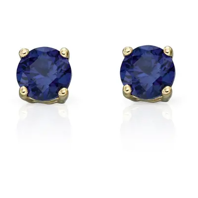 Fine Jewellery by John Greed 9ct Gold Sapphire September Birthstone Stud Earrings 4mm For Women