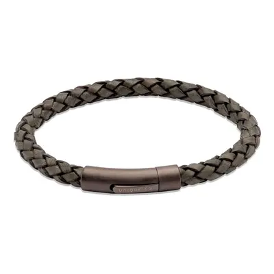 Unique Dark Green Leather Bracelet with Matte Gunmetal Steel Clasp