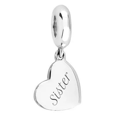 John Greed Signature Silver Sister Heart Pendant Charm For Women