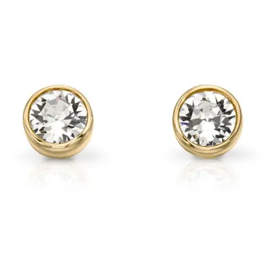 John Greed Signature Gold Plated Silver April Birthstone Crystal Stud Earrings For Women