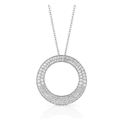 Diamonfire Silver Zirconia Curly Hoop Necklace For Women