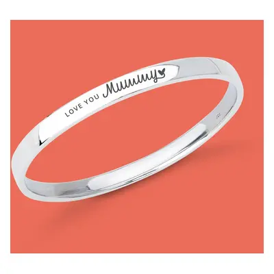 John Greed Portrait Identity Silver Love You Mummy 6mm Classic Bangle For Women