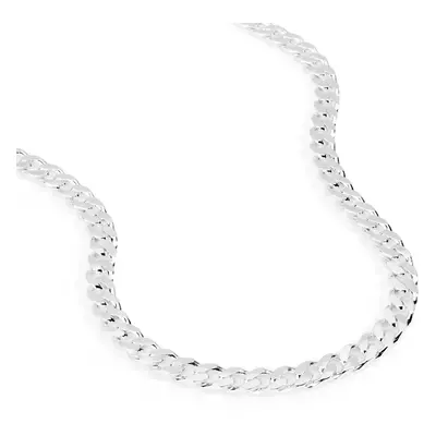 John Greed Signature Silver Heavy Flat Curb Chain Necklace