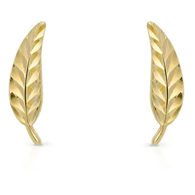 Fine Jewellery by John Greed 9ct Gold Feather Stud Earrings For Women