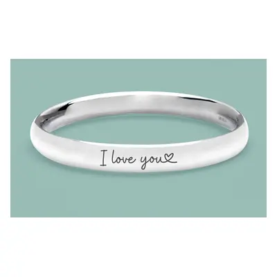 John Greed Portrait Series 1 Silver I Love You (Heart) Bangle For Women