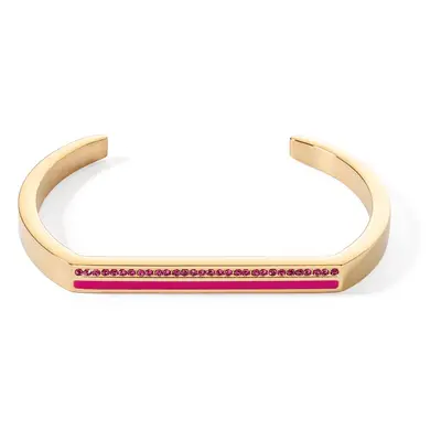 Coeur De Lion Elegance Bangle Cuff Square Stripes Gold Pink For Women