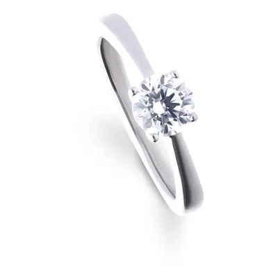 Diamonfire Silver Zirconia 1ct Four Claw Solitaire Ring For Women