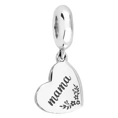 John Greed Signature Silver Mama Heart Pendant Charm For Women