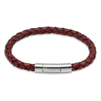 Unique & Co Tan Woven Leather Steel Clasp Bracelet