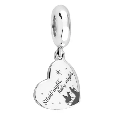 John Greed Signature Silver Nativity Scene Heart Pendant Charm For Women