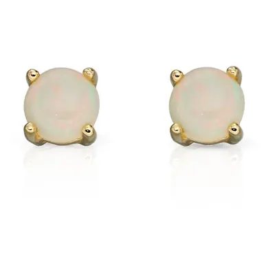 Fine Jewellery by John Greed 9ct Gold Opal October Birthstone Stud Earrings 4mm For Women