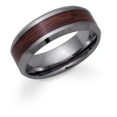 Unique & Co Tungsten 8mm Ring with Wood Inlay