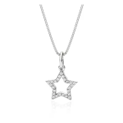 John Greed Signature Silver Open Star Pendant Necklace For Women