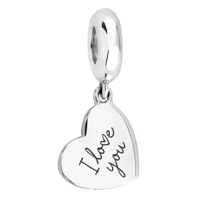 John Greed Signature Silver I Love You Heart Pendant Charm For Women