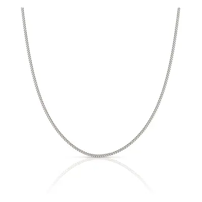 Fine Jewellery by John Greed 9ct White Gold Diamond Cut Fine Curb Chain For Women