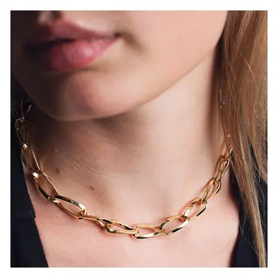 John Greed Cane Gold Plated Silver Twisted Chain Link Necklace For Women