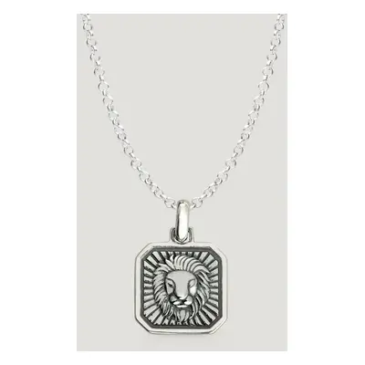 John Greed CANDY Sky Silver Leo Zodiac Medallion Necklace For Women