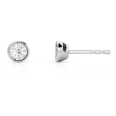 Fine Jewellery by John Greed 9ct White Gold Rubover Illusion Set 0.16ct Diamond Earrings For Wom