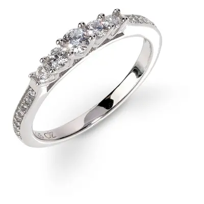 John Greed Signature Silver Five CZ Band Ring For Women