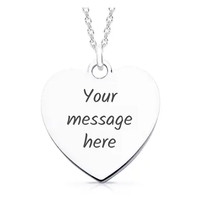 John Greed Signature Large Silver Engravable Heart Necklace For Women