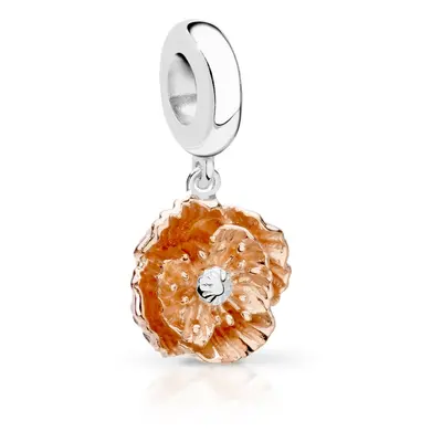 John Greed Tempest Silver Poppy August Birth Flower Pendant Charm For Women