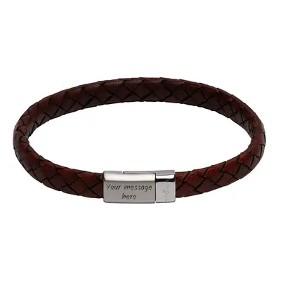 Unique Antique Dark Brown Leather Bracelet with Matte & Polished Steel Clasp