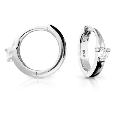 John Greed Signature Silver April Birthstone Huggie Hoop Earrings For Women