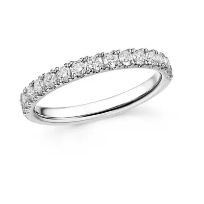 Fine Jewellery by John Greed 18ct White Gold 0.52ct French Set Diamond Half Eternity Ring For Wo