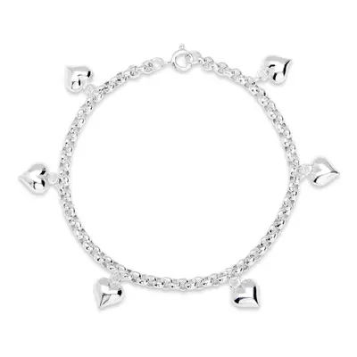 John Greed Signature Silver Heart Charm Style Bracelet For Women