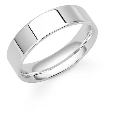 Fine Jewellery by John Greed 9ct White Gold Flat Court Wedding 7mm Ring