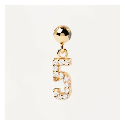 PDPAOLA Gold Plated Number 5 Charm For Women