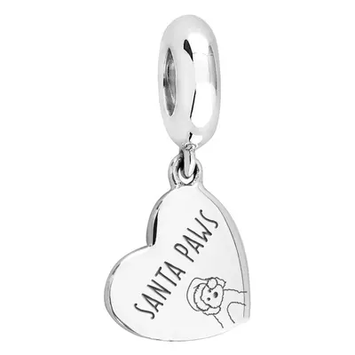 John Greed Signature Silver Santa Paws Heart Pendant Charm For Women