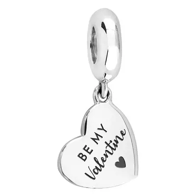 John Greed Signature Silver Be My Valentine Heart Pendant Charm For Women