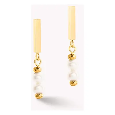 Coeur De Lion Elegance Pearl Drop Earrings Gold Freshwater Pearl For Women