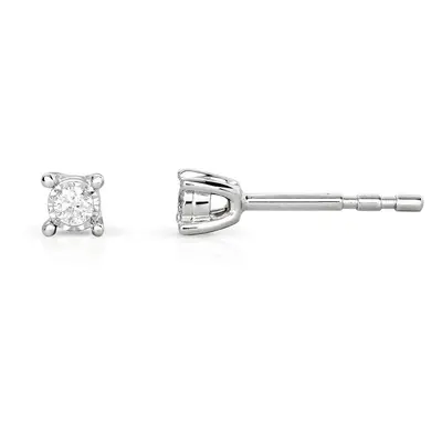 Fine Jewellery by John Greed 9ct White Gold Illusion Set 0.05ct Diamond Earrings For Women