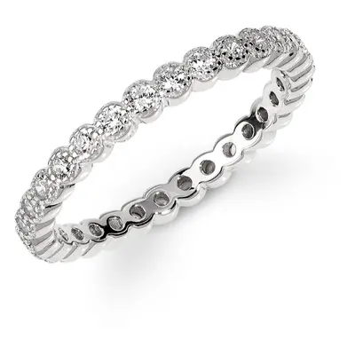 John Greed Signature Silver CZ Milgrain Eternity Ring For Women