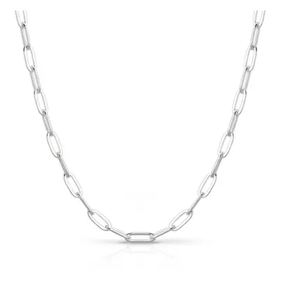 John Greed Signature Silver Flat Belcher Link Chain Necklace For Women