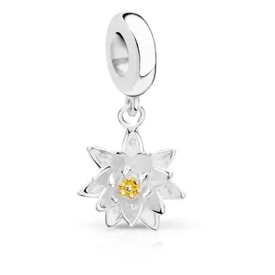 John Greed Tempest Silver Water Lily July Birth Flower Pendant Charm For Women