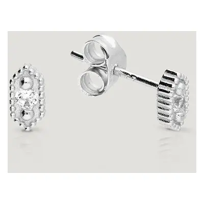 John Greed CANDY Kite Silver CZ Beaded Hexagonal Stud Earrings For Women