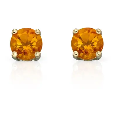 Fine Jewellery by John Greed 9ct Gold Citrine November Birthstone Stud Earrings 4mm For Women